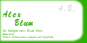 alex blum business card
